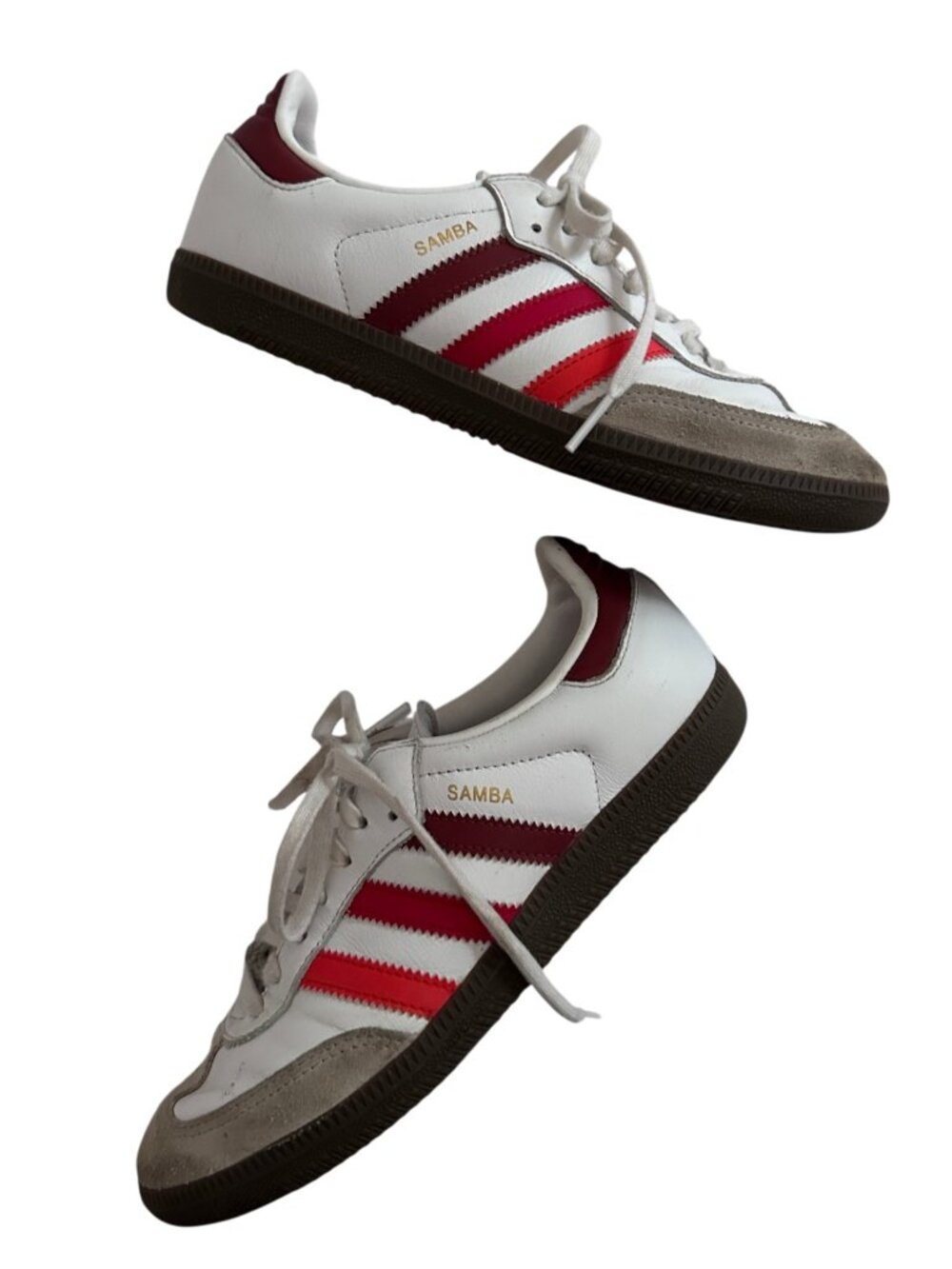 adidas Samba OG White Red Pink Sneakers Big Kid 5Y